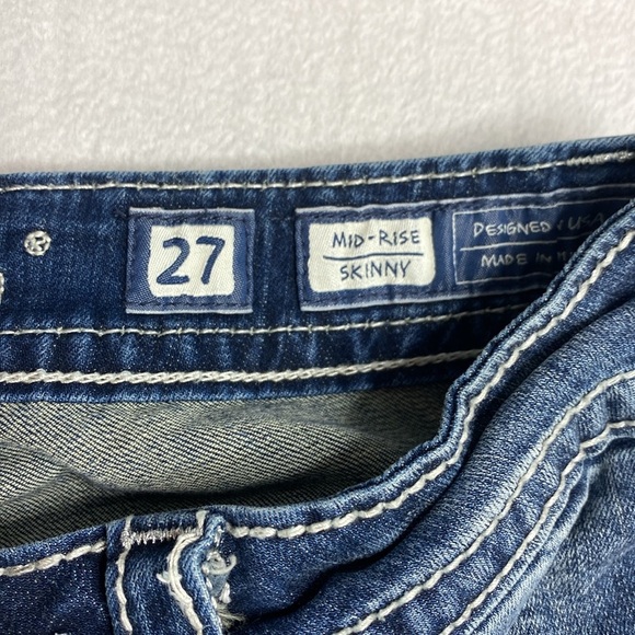 Miss Me Mid Rise Skinny Blue Jeans size 27 - Picture 2 of 11